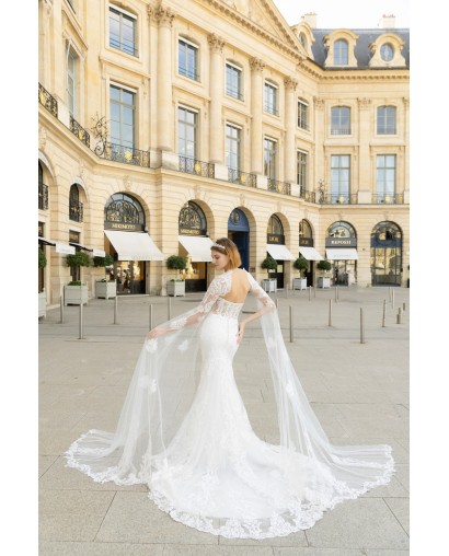 Robe sirène manches longues avec traine Promarried