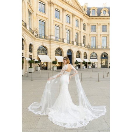 Robe sirène manches longues avec traine Promarried
