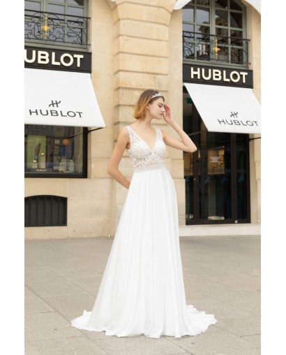 Robe de mariée bohème en mousseline Promarried