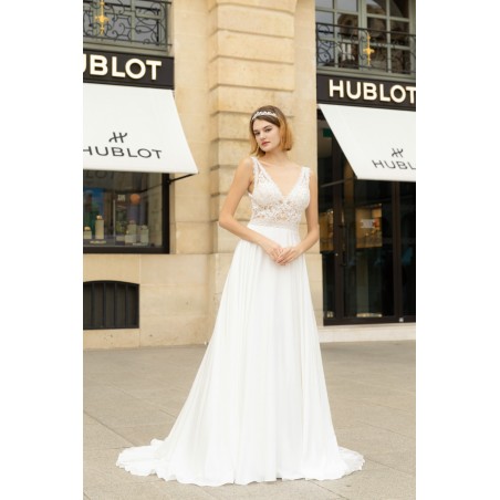 Robe de mariée bohème en mousseline Promarried