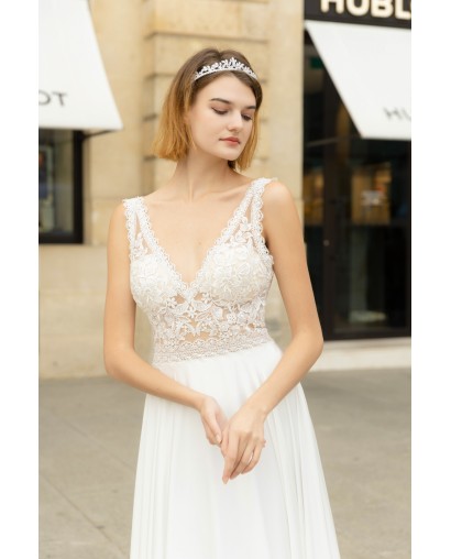 Robe de mariée bohème en mousseline Promarried