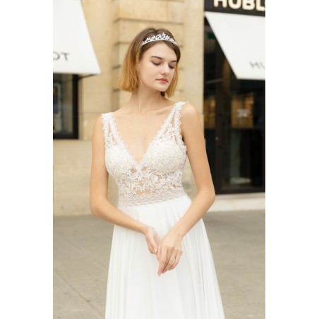 Robe de mariée bohème en mousseline Promarried