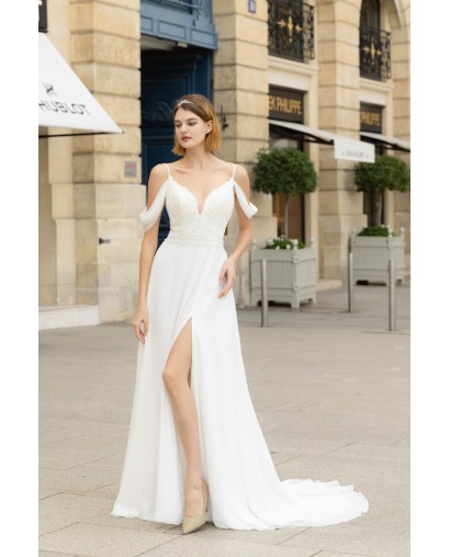 Robe de mariée bohème avec fente