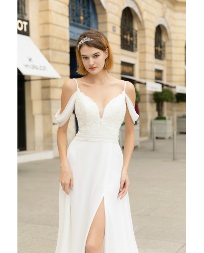 Robe de mariée bohème avec fente