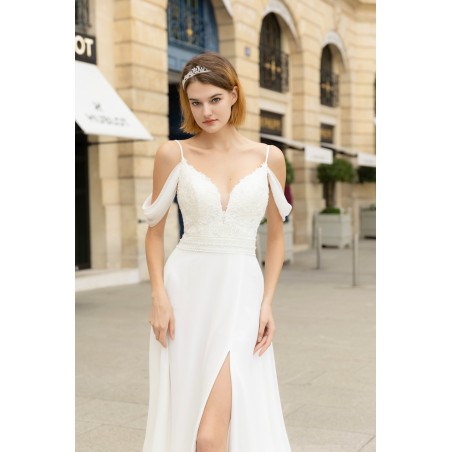 Robe de mariée bohème avec fente