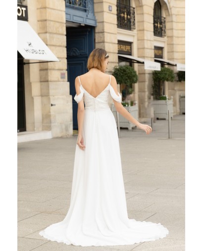 Robe de mariée bohème avec fente