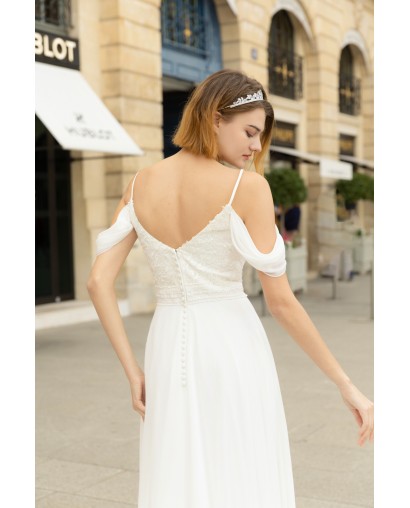 Robe de mariée bohème avec fente