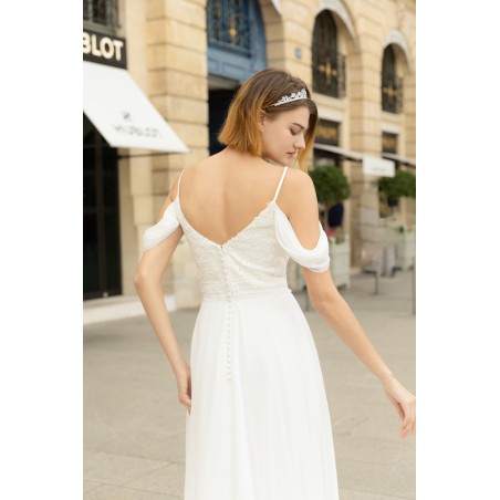 Robe de mariée bohème avec fente