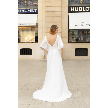 Robe de mariée en mousseline avec manches amovible Promarried